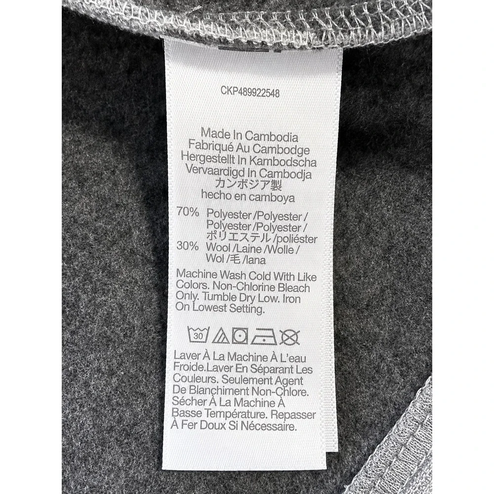 Madewell Wool-Blend Varsity Jacket Womens Medium Grey Excellent CK489 Bomber